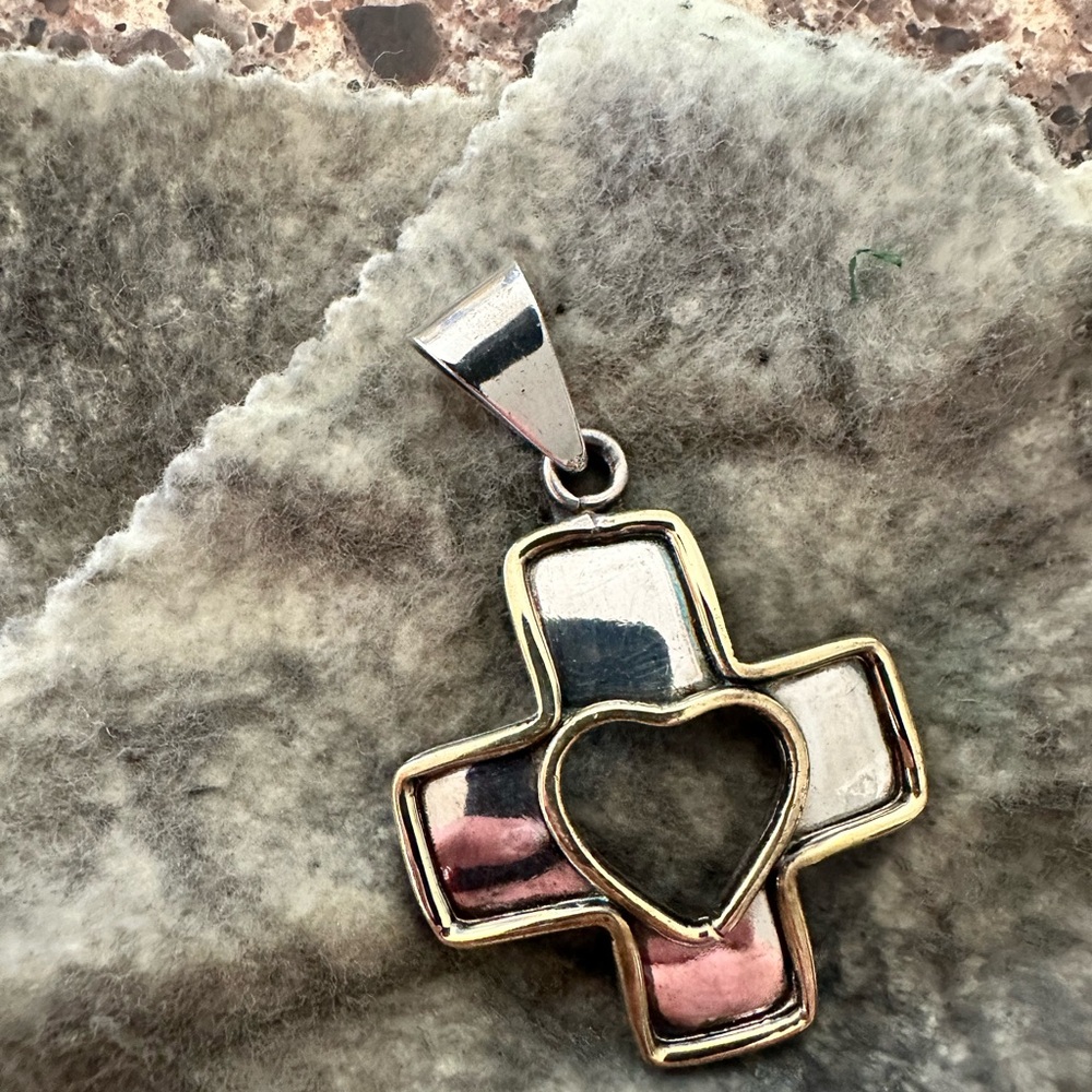 Two-Tone Cross Pendant